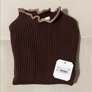 Altar'd State Chocolate Brown Ruffled long sleeve